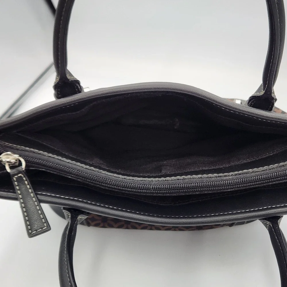 Relic Satchel Purse Brown and‎ Black Faux Leather Handbag RL5987 12x8x5